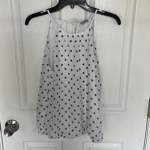 Polkadot white and black Express size small tank top